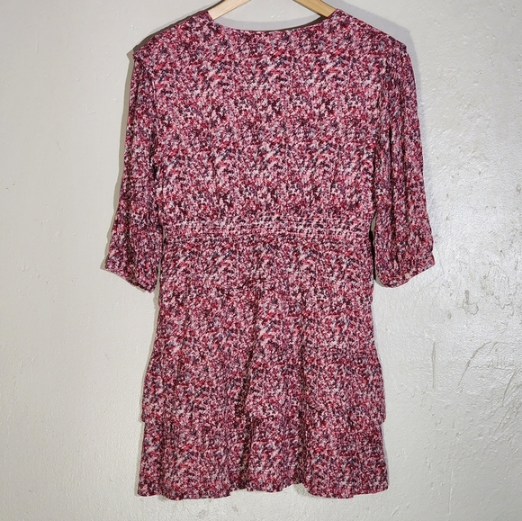 ba&sh Nina Dress 3/4 Sleeve Floral Tiered - Picture 4 of 10